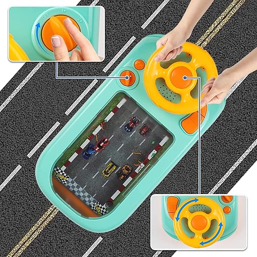 Baby Musical Steering Wheel Toy, Toddler Simulated Driving Racing Car Game with Sound,Pretend Play Driving Toy Toddler Sensory Toys