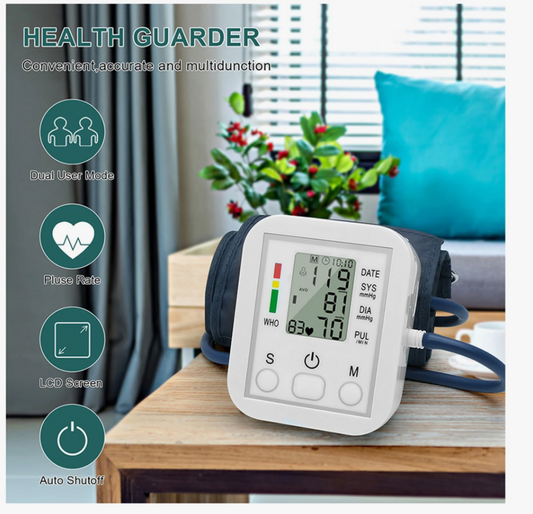 Blood Pressure Monitor Portable & Household Arm Band Type Sphygmomanometer LCD Display Accurate Measurement 1