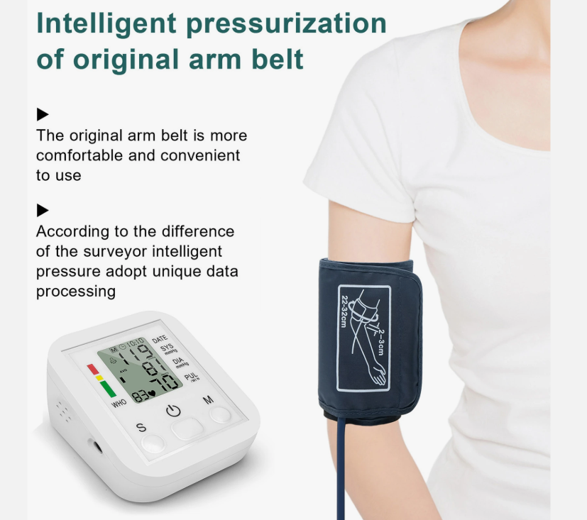 Blood Pressure Monitor Portable & Household Arm Band Type Sphygmomanometer LCD Display Accurate Measurement 1